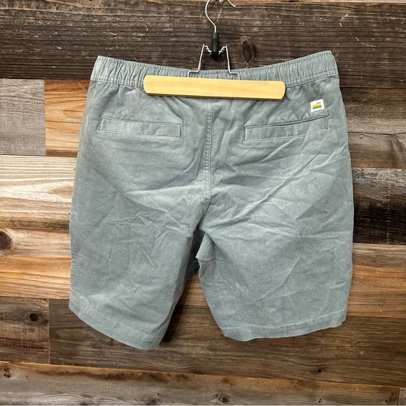Vuori Optimist Cotton Shorts Corduroy Stormy Green Men's Medium Elastic Waist - Picture 3 of 7